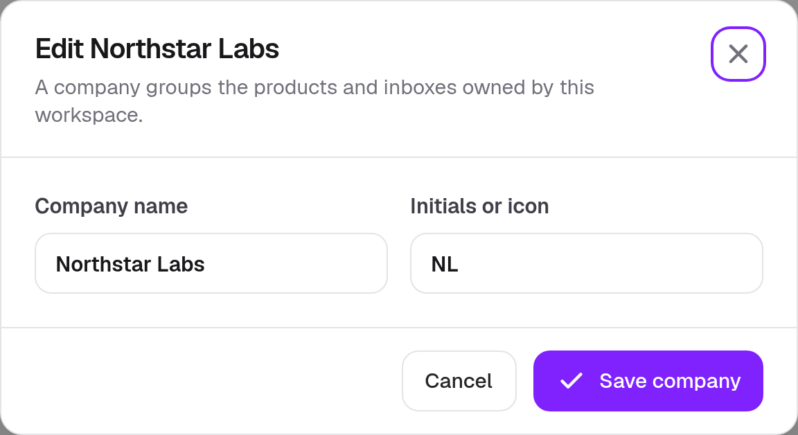 Company Editor · Component detail · Light · Desktop
