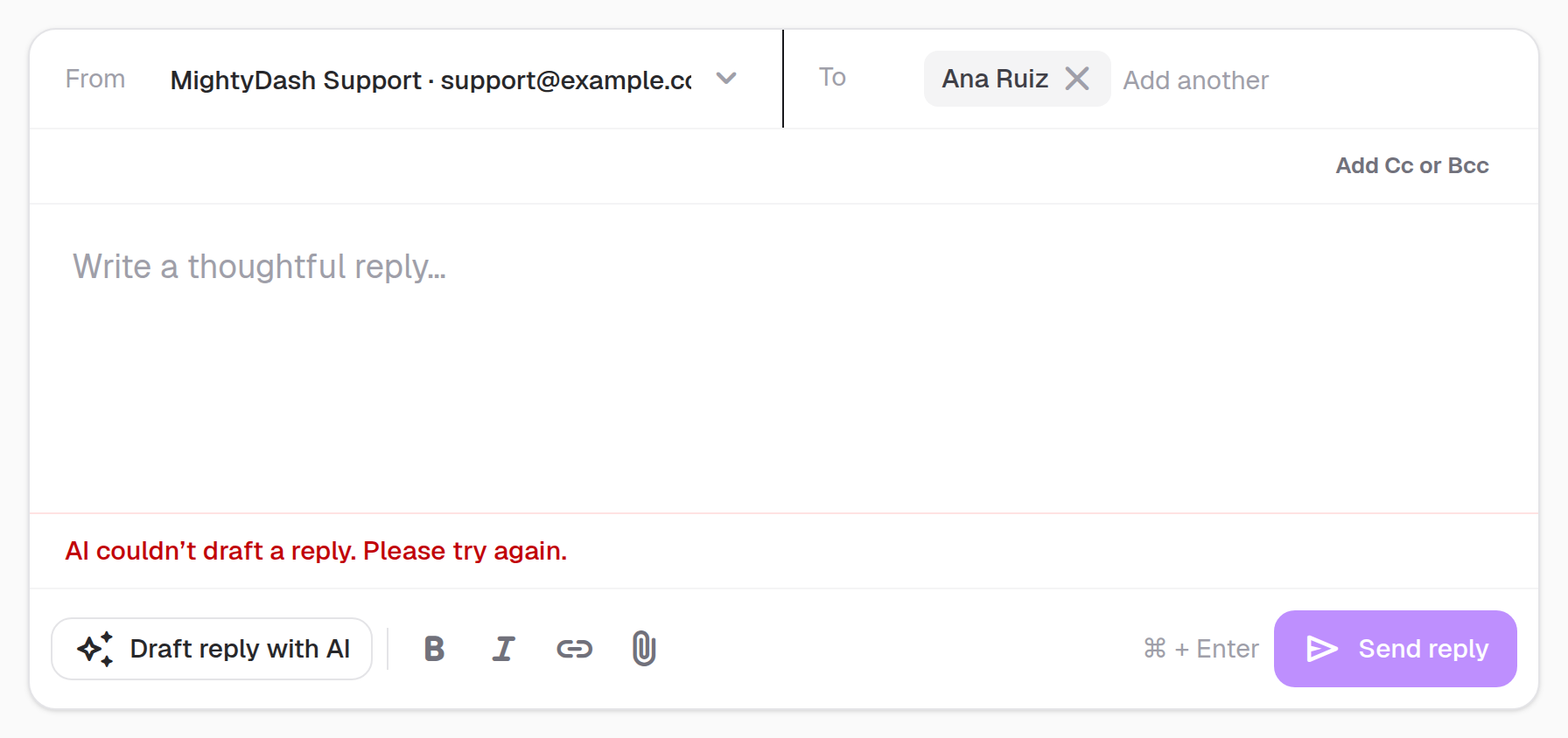 Composer Error · Component detail · Light · Desktop · Error