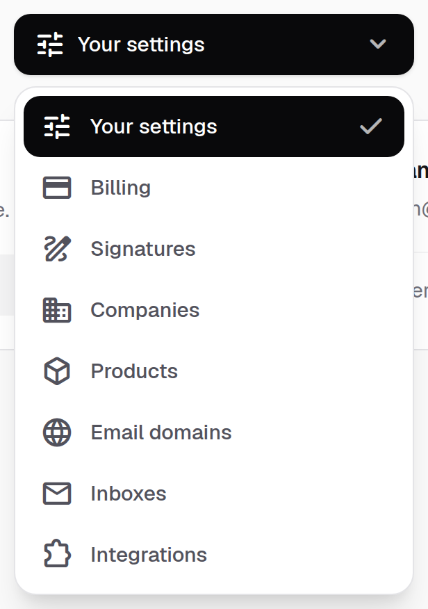 Settings Subnav · Component detail · Light · Desktop · Open