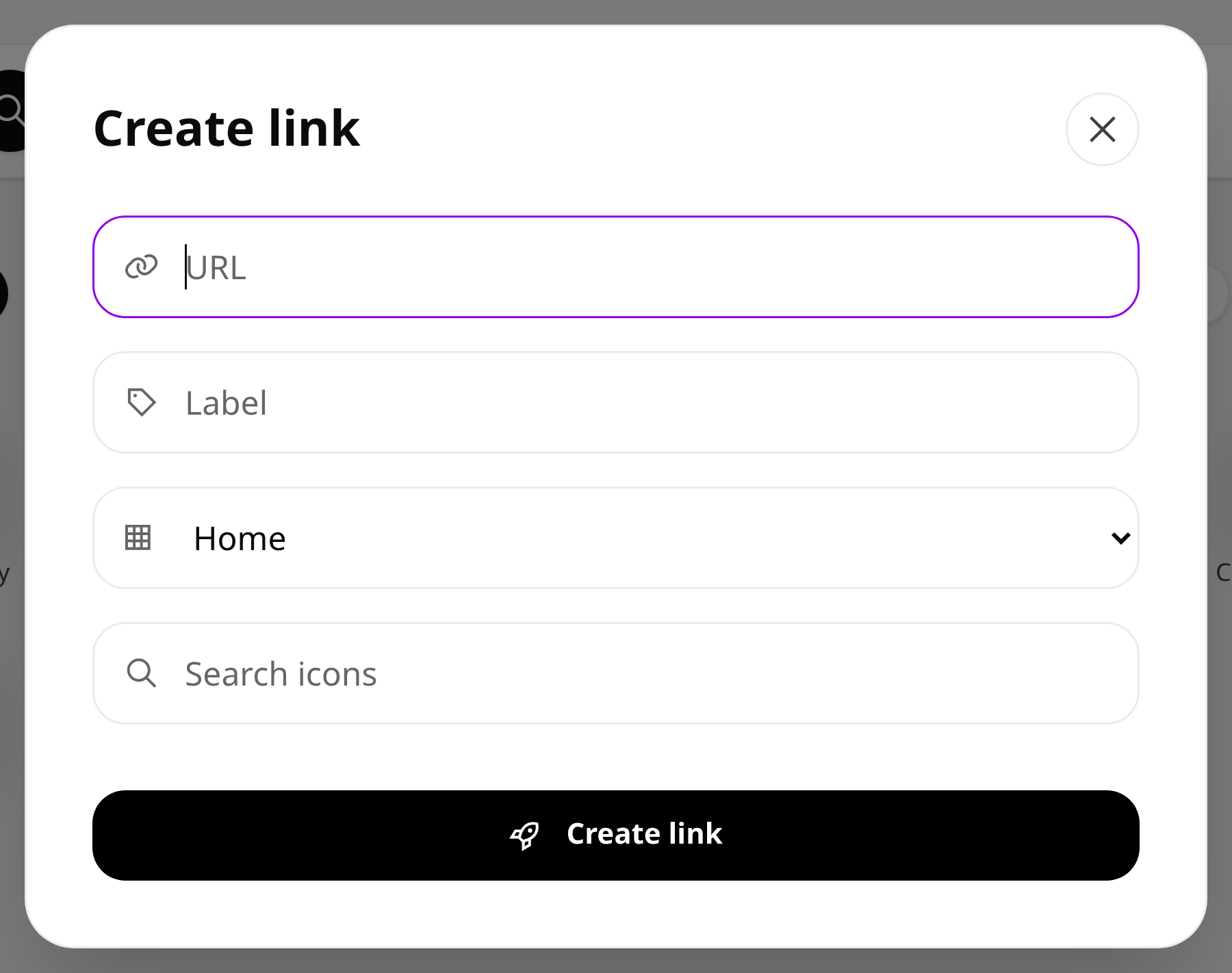 Link Editor Create Desktop Light · Component detail · Light · Desktop · Create