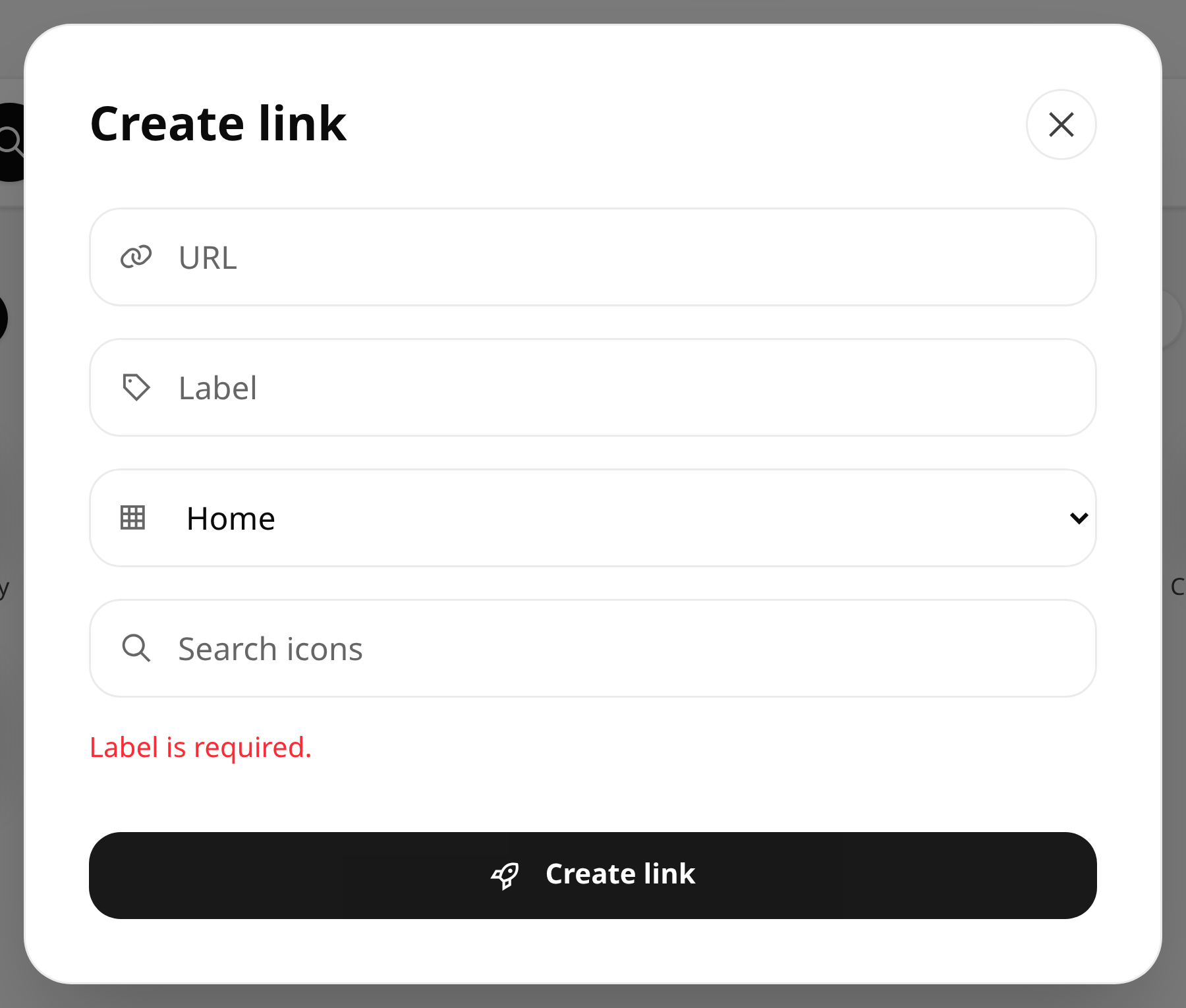 Link Editor Validation Desktop Light · Component detail · Light · Desktop · Validation